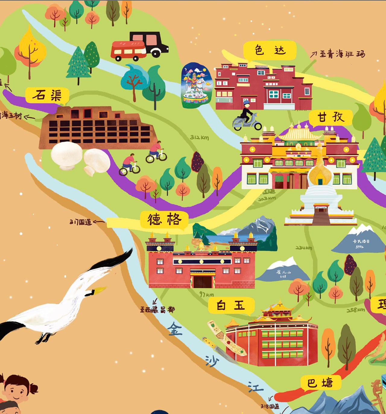 武夷山手绘地图景区的文化宝库